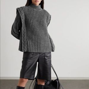 ENVELOPE 1976 Wild oversized convertible cable-knit wool sweater